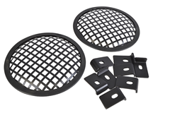 2 x 6 Speaker Grille - Black Metal With PVC Trim Includes 8 Clamps